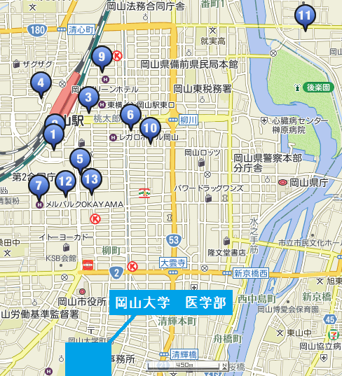 岡山大学 医学部 周辺ホテル 宿泊 大学周辺のホテル 宿泊情報